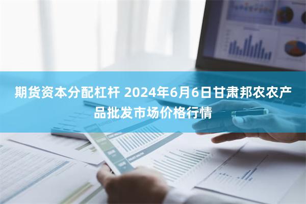 期货资本分配杠杆 2024年6月6日甘肃邦农农产品批发市场价格行情