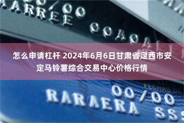 怎么申请杠杆 2024年6月6日甘肃省定西市安定马铃薯综合交易中心价格行情