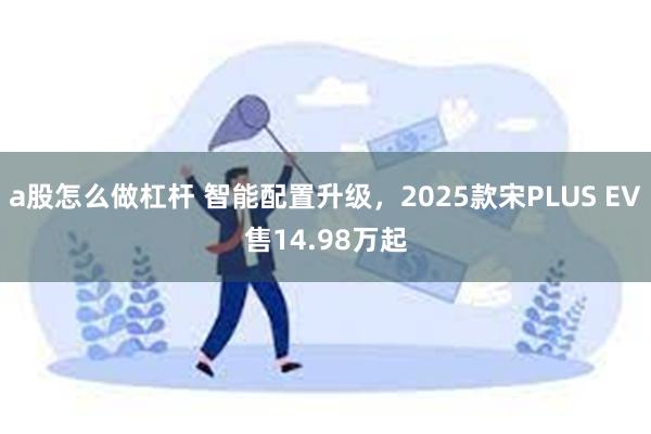 a股怎么做杠杆 智能配置升级，2025款宋PLUS EV售14.98万起