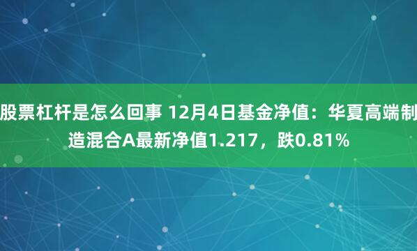 股票杠杆是怎么回事 12月4日基金净值：华夏高端制造混合A最新净值1.217，跌0.81%