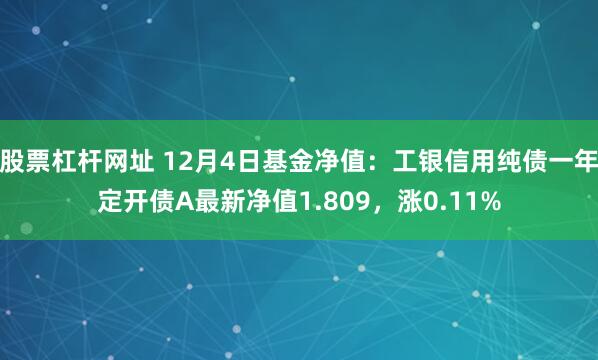 股票杠杆网址 12月4日基金净值：工银信用纯债一年定开债A最新净值1.809，涨0.11%