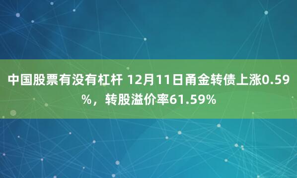 中国股票有没有杠杆 12月11日甬金转债上涨0.59%，转股溢价率61.59%