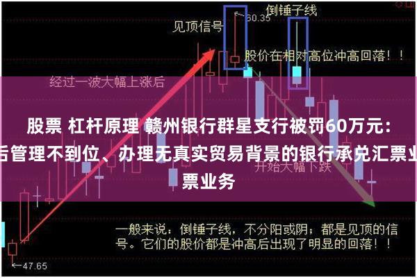 股票 杠杆原理 赣州银行群星支行被罚60万元：贷后管理不到位、办理无真实贸易背景的银行承兑汇票业务