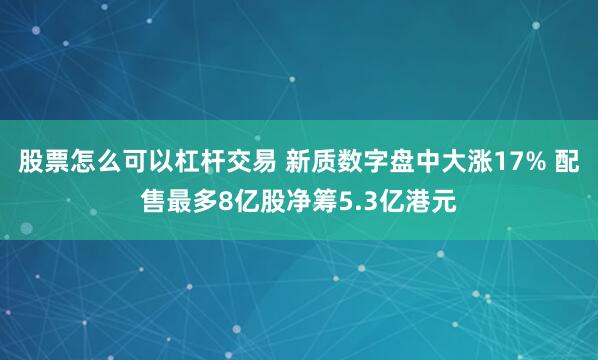 股票怎么可以杠杆交易 新质数字盘中大涨17% 配售最多8亿股净筹5.3亿港元