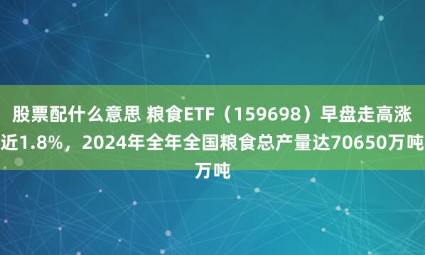 股票配什么意思 粮食ETF（159698）早盘走高涨近1.8%，2024年全年全国粮食总产量达70650万吨