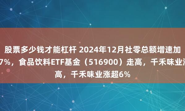 股票多少钱才能杠杆 2024年12月社零总额增速加快至3.7%，食品饮料ETF基金（516900）走高，千禾味业涨超6%