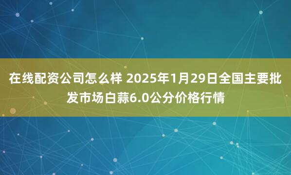 在线配资公司怎么样 2025年1月29日全国主要批发市场白蒜6.0公分价格行情