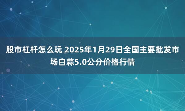 股市杠杆怎么玩 2025年1月29日全国主要批发市场白蒜5.0公分价格行情