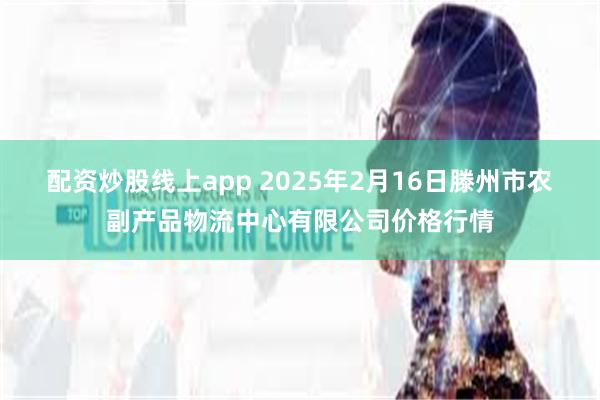 配资炒股线上app 2025年2月16日滕州市农副产品物流中心有限公司价格行情