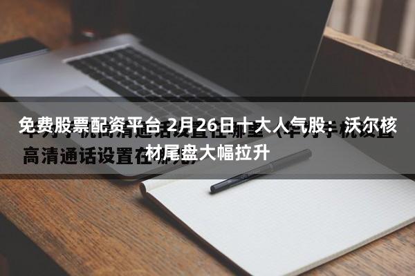 免费股票配资平台 2月26日十大人气股：沃尔核材尾盘大幅拉升