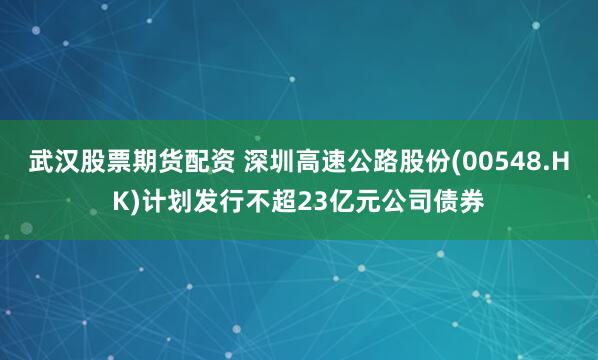 武汉股票期货配资 深圳高速公路股份(00548.HK)计划发行不超23亿元公司债券